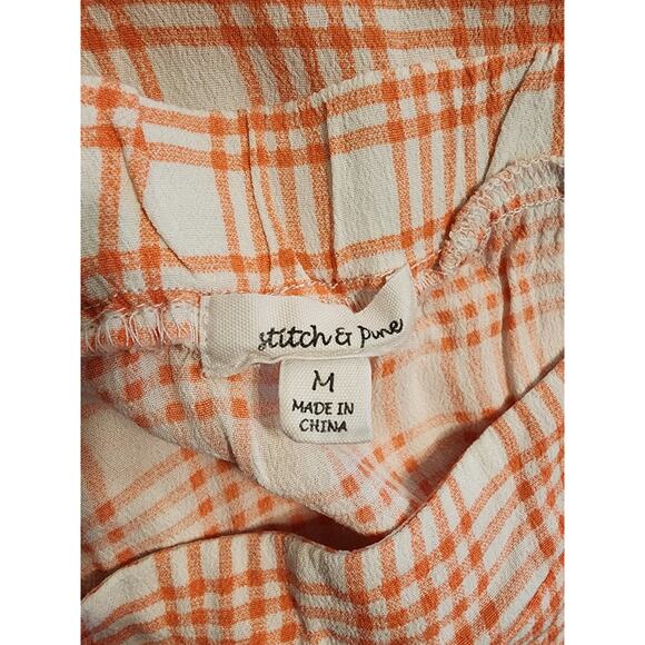 Stitch & Pine White and Orange Light Spring Midi Skirt  with Slit Size M - Picture 3 of 6